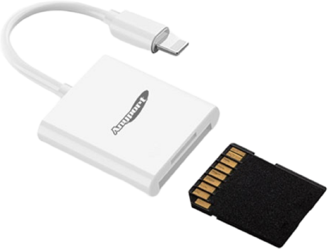 애니포트 8핀 OTG 카드리더기, 8핀 OTG 카드리더기 (AP-ICR20), 백색, 1개