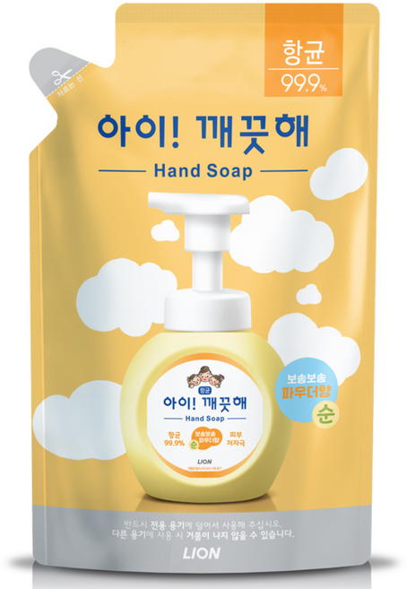 아이깨끗해 항균 폼 핸드솝 순 파우더향 리필용, 450ml, 1개