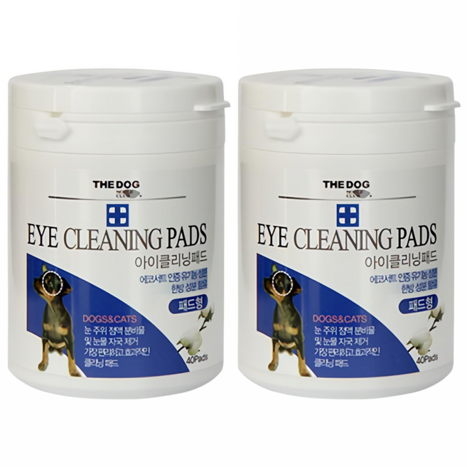 더독 아이클리닝 패드 눈물지우개 40p, 175g, 2개