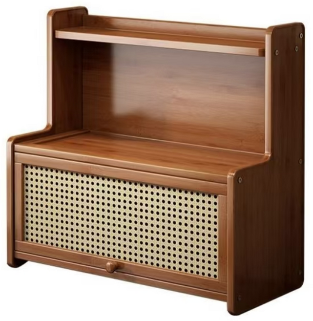 Deokol 독창성 테이블 선반 진열 선반 플랩형, 1개, 호두색