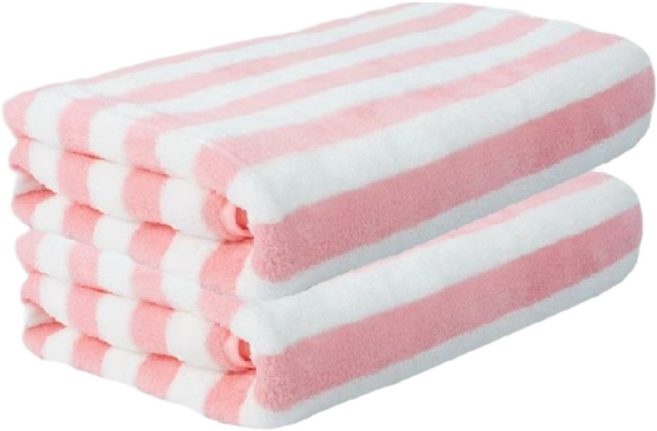 원이네 스트라이프 대형 극세사 비치타월 70 x 140 cm, 핑크, 8개