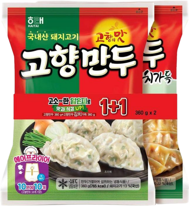 해태 고향만두기획(고기+김치) 360gX2개, 2개, 360g