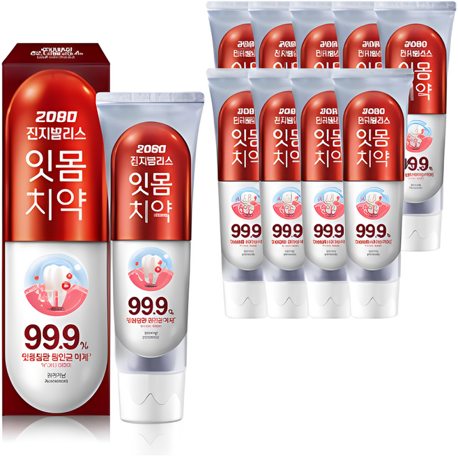 2080 진지발리스 오리지날 치약, 120g, 3개