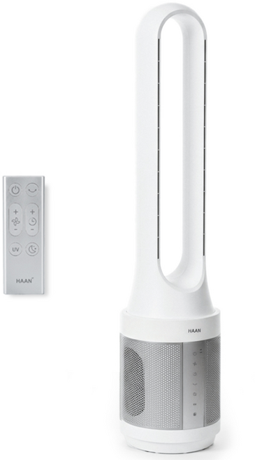 [공기청정 2in1] 한경희 BLDC 날개없는 선풍기 분리세척 가능, 1개, 로얄 화이트