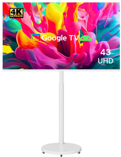 무빙큐빅스 스마트 43인치 4K UHD 삼탠바이미 X1시리즈 화이트에디션 셋트 이동식 tv 거치대 스탠바이미 삼텐 중소바이미, 고객직접설치, 스탠드형, 109cm/43인치