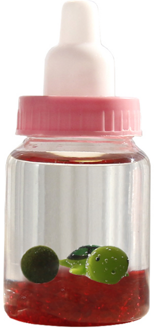 세남자바스켓 베이비 국산 마리모 키우기 미니 젖병 어항, 거북이_빨간자갈, 1개