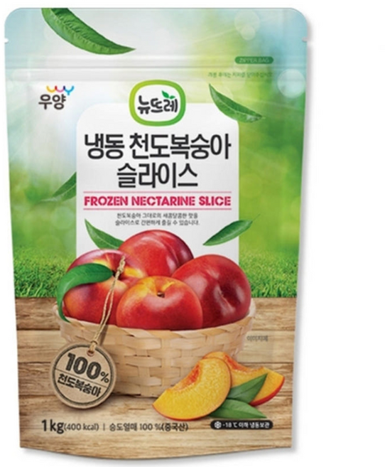 뉴뜨레 냉동 천도복숭아 슬라이스, 1개, 1kg