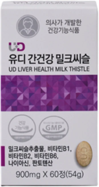 [유디라이프케어] 유디 간건강 밀크씨슬, 3개, 60정 - 쿠팡