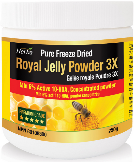 허바 Herba 캐나다 3배 고농축 생로얄젤리 파우더 250g Royal Jelly Powder 3X 250g, 1개