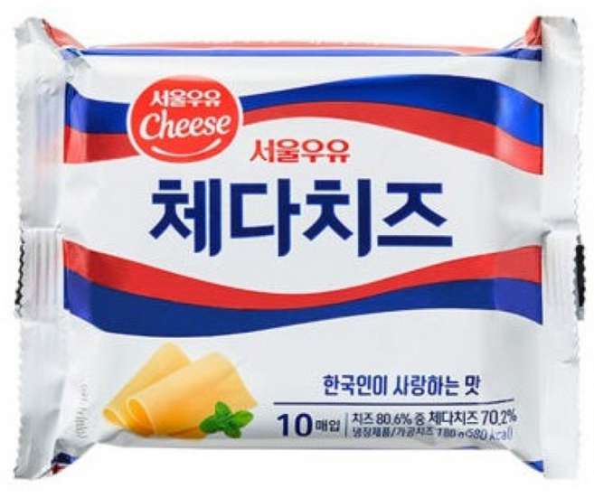 서울우유 체다슬라이스치즈, 3개, 180g