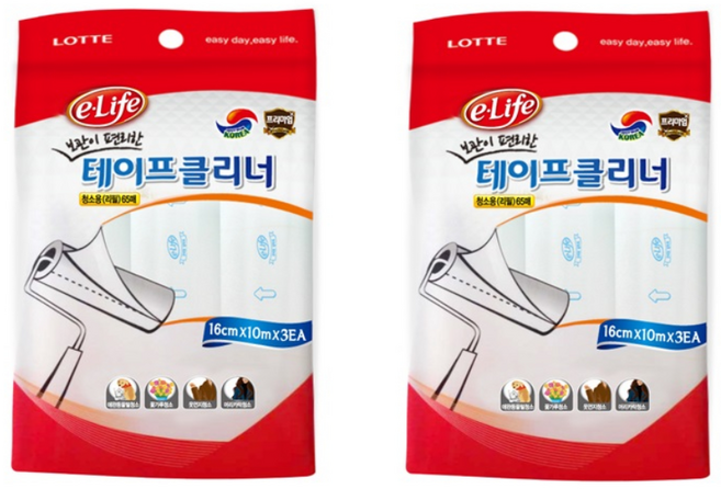 롯데이라이프 NEW 테이프 크리너 청소용, 3개입, 2개