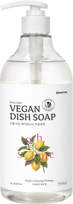 오썸 친환경 비건 주방세제 대용량 레몬, 1개, 1L
