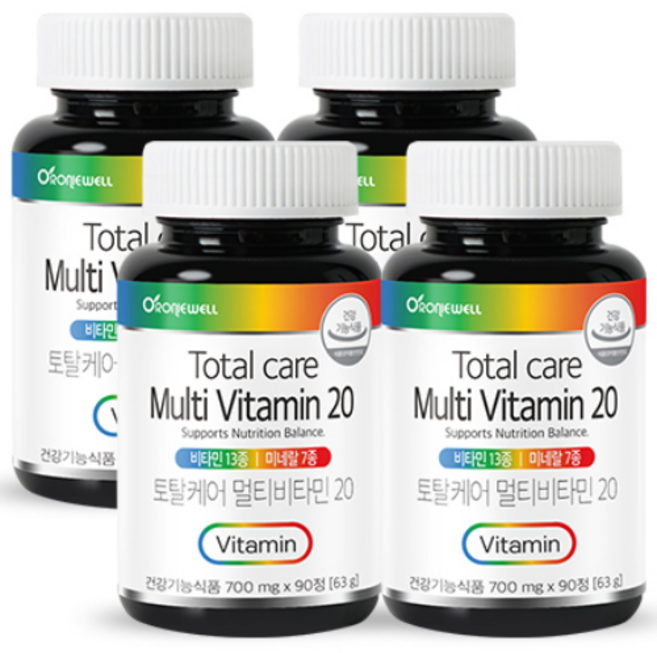 로니웰 토탈케어 멀티비타민 20, 90정, 4개