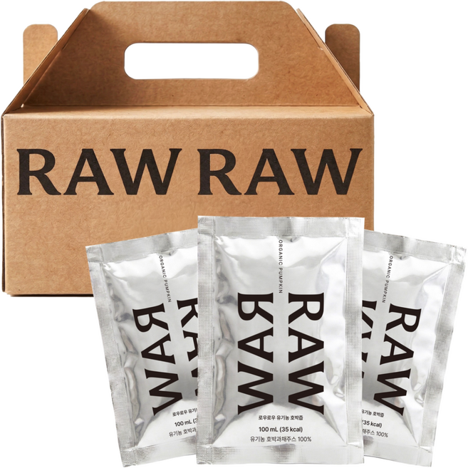 [100% 유기농 늙은 호박즙] 로우로우 유기농 호박즙, 100ml, 20개