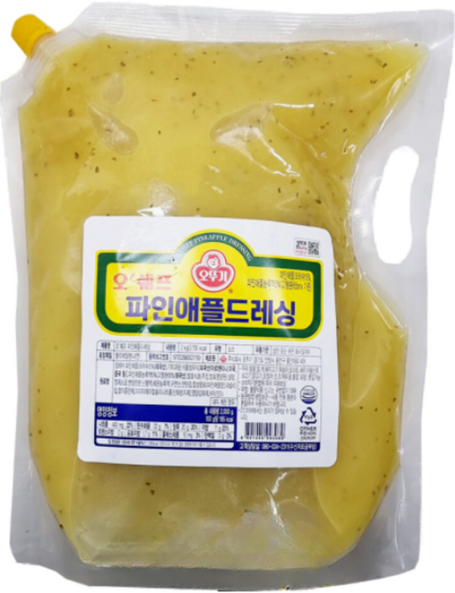 오뚜기 오쉐프 파인애플드레싱 2kg 샐러드 소스 대용량 업소용, 2개