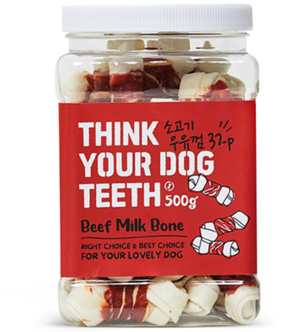 띵크유어도그티 강아지 딩고껌 대용량, 소고기 본, 500g, 1개