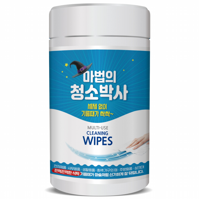유한그린텍 마법의청소박사 200매 기름때제거 크리너티슈 업소용 물티슈 가정용 물티슈, 1개