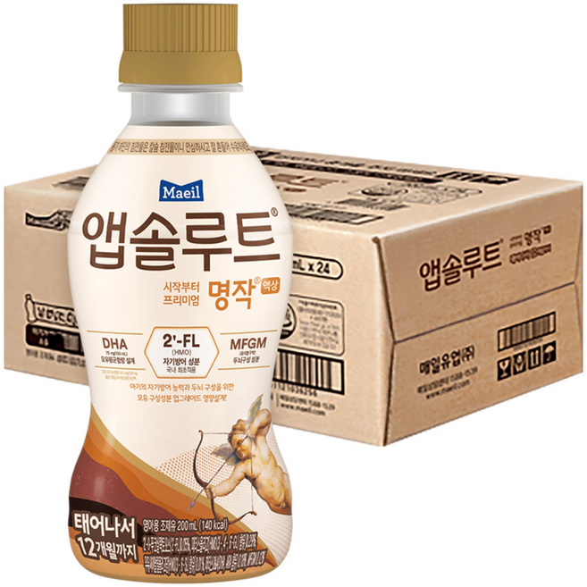 리뉴얼 앱솔루트 명작 액상 2FL 1단계 0-12개월 200ML 24팩(니플미포함), 24개