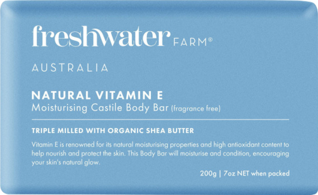 호주 프레쉬워터팜 비타민 E 오일 바디바 비누 바 솝 바디샤워, 1개, 200g