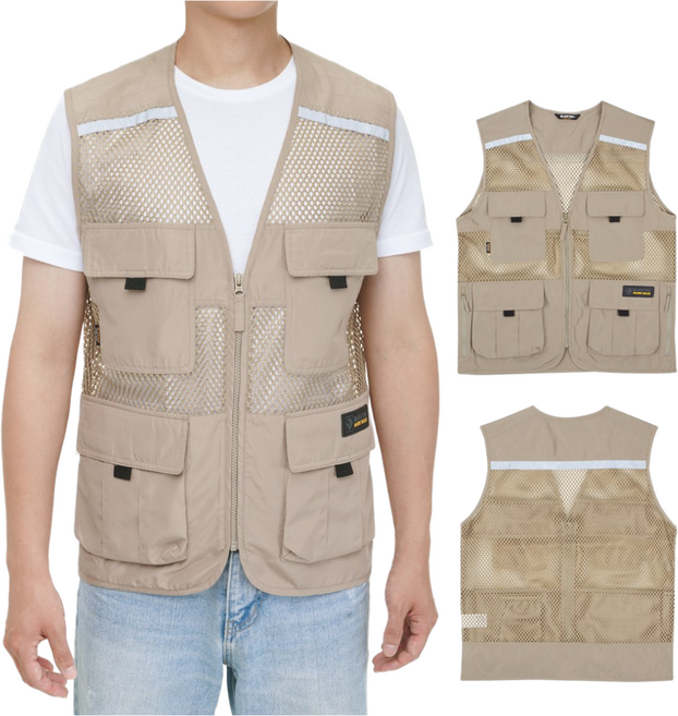 블랙야크 애슬레저 메쉬 베스트 남성 여름 다용도 등산 낚시 작업 망사조끼