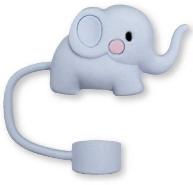 리빙릿 귀여운 동물 15종 텀블러 빨대 마개 10mm 스탠리 호환 퀜처 텀꾸, 1개, 코끼리