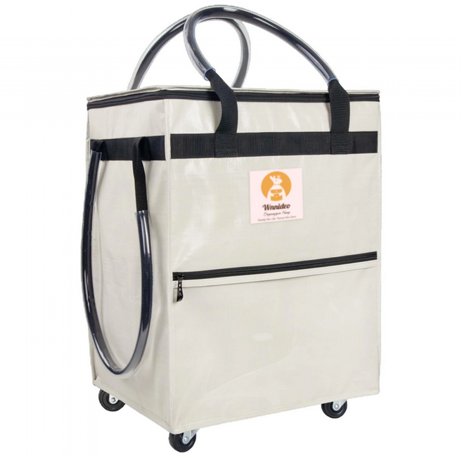 바퀴 달린 식료품 가방 접이식 핸드카트 트렌드컨테이너 담다 쇼핑 카트, 1개, 백색