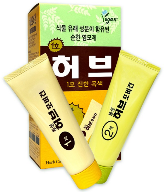 동성 허브포비건 PPD없는 스피디 염색 크림 염색제, 1호진한흑색, 1개