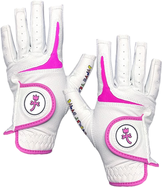 까스텔바작 여성 반양피 네일컷 양손장갑 파크골프장갑, 핑크, 1개