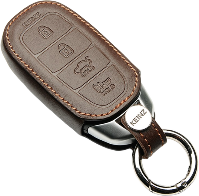 케인즈 현대 싼타페 TM 스마트키케이스 Cat 키홀더, 초코브라운, 4버튼