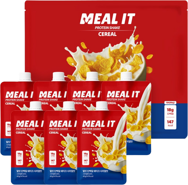 밀잇 식단관리 포켓형 단백질 쉐이크 시리얼맛, 1세트, 280g