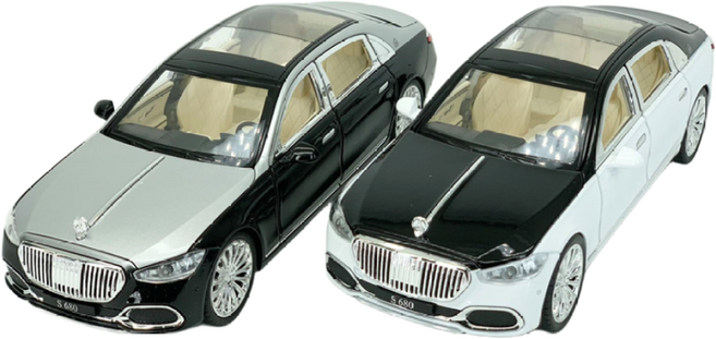 1:22 벤츠 마이바흐 bentz 다이캐스트 모형 다이케스트 GTR GTS AMG 완구 미니어쳐 피규어 자동차 장난감, 블랙&화이트, 1개