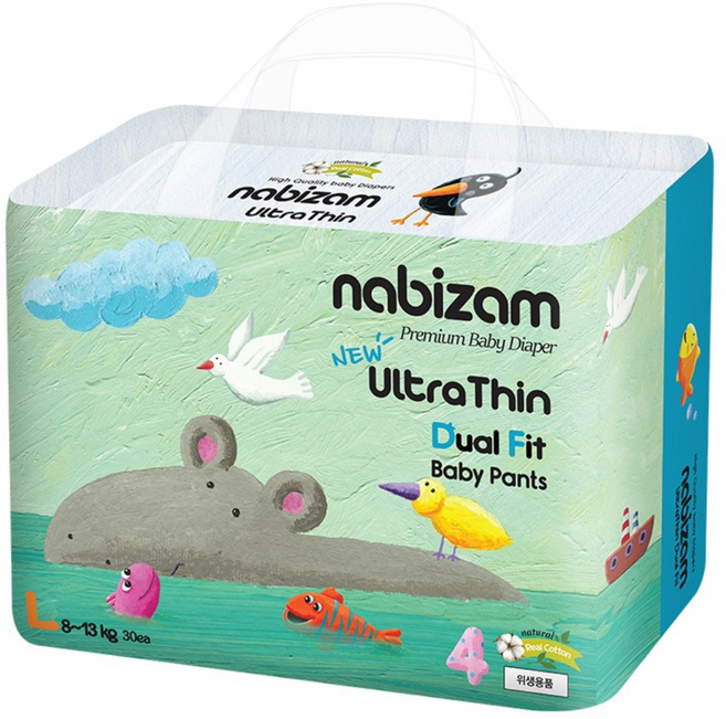 나비잠 기저귀 울트라씬 듀얼핏 썸머팬티 1팩, 30매, 4단계