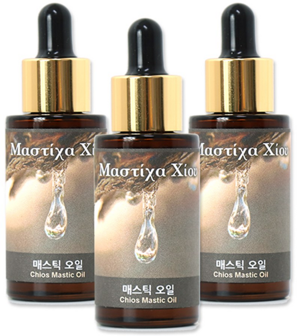 매스틱 / 매스틱검 100% / 그리스산 매스틱오일 / 식물성 천연오일 / 직수입 원료, 30ml, 3개
