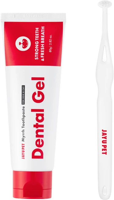 자유펫 덴탈겔 / 자유펫 덴탈 케어 브러쉬 세트, 1세트, 80g - 쿠팡