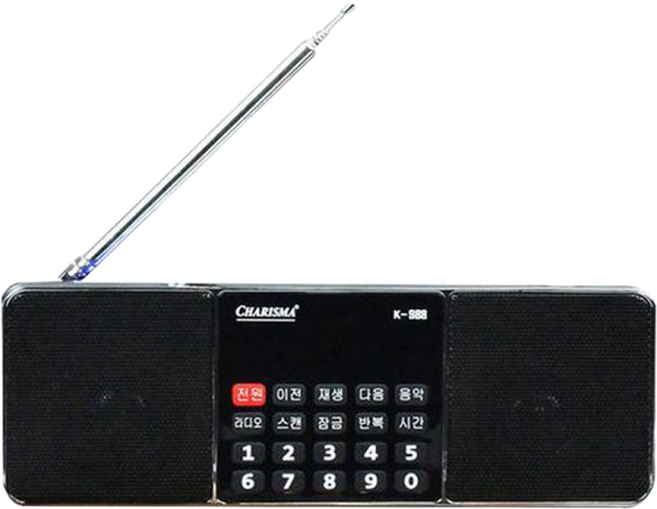 카리스마 K-988 효도 라디오 휴대용 소형 MP3 충전식 등산용 미니 트롯 트로트