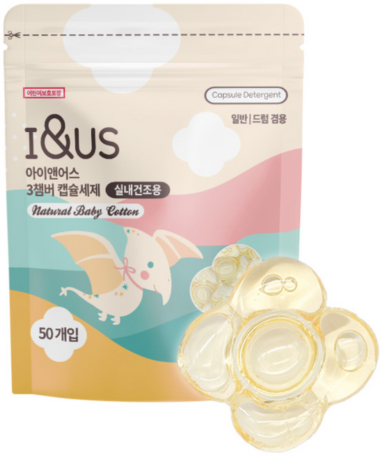 아이앤어스 3챔버 무색소 저자극 캡슐세제 14g 50개입, 1개