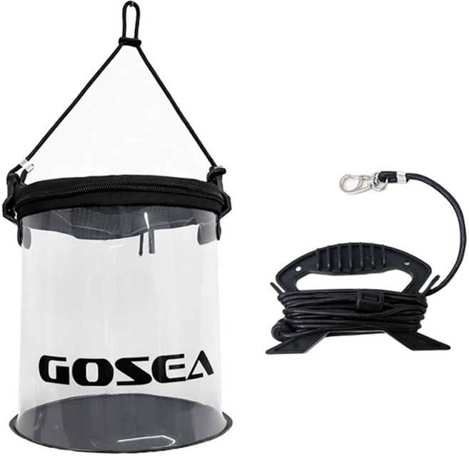 GOSEA 원형 투명 두레박 물고기 살림통 갯바위 물통
