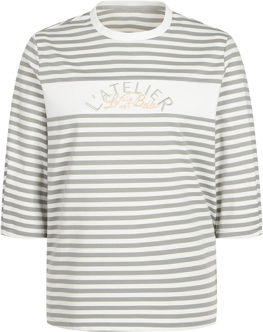 [올포유] 여성 자수 포인트 스트라이프 7부 티셔츠 ALTRM4416-816