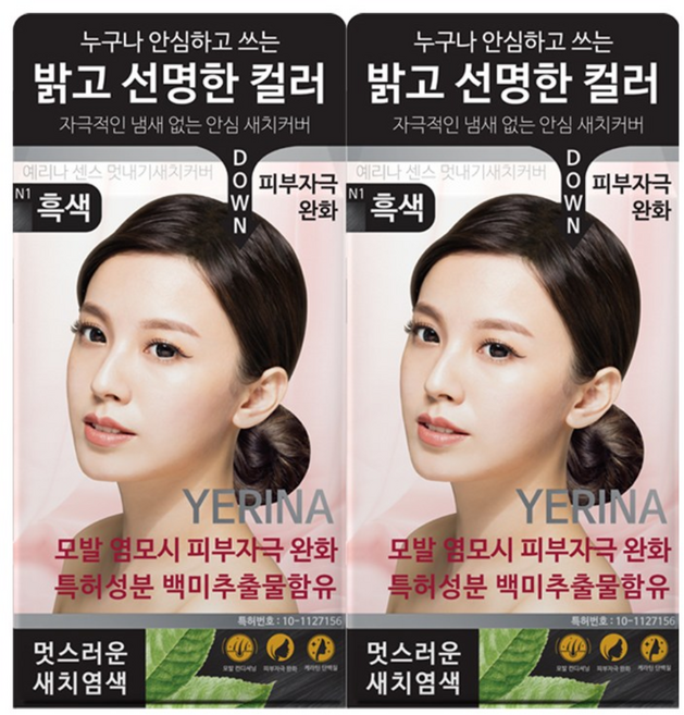 예리나 센스 멋내기새치커버, 2개, N1흑색