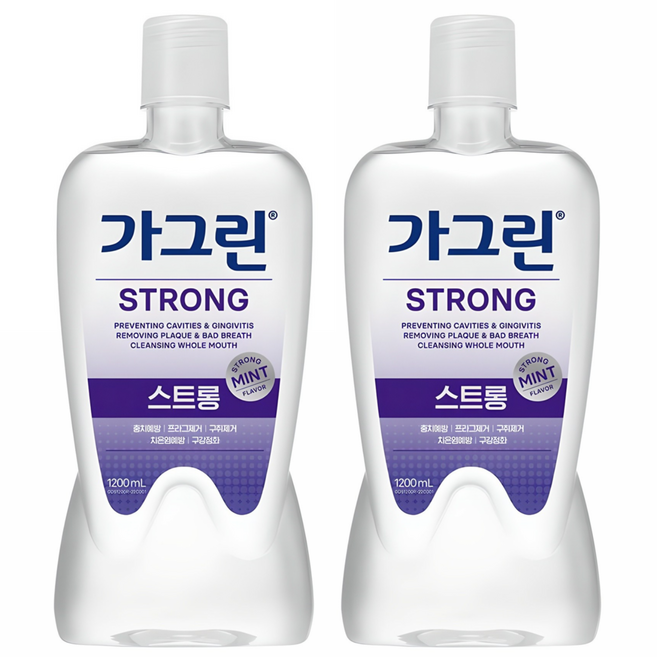 가그린 스트롱 구강청결제, 1.2L, 2개