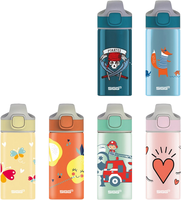 [SIGG] 지그 미라클 알루미늄 키즈 워터 보틀 400미리 어린이 물병, 레몬, 레몬, 1개
