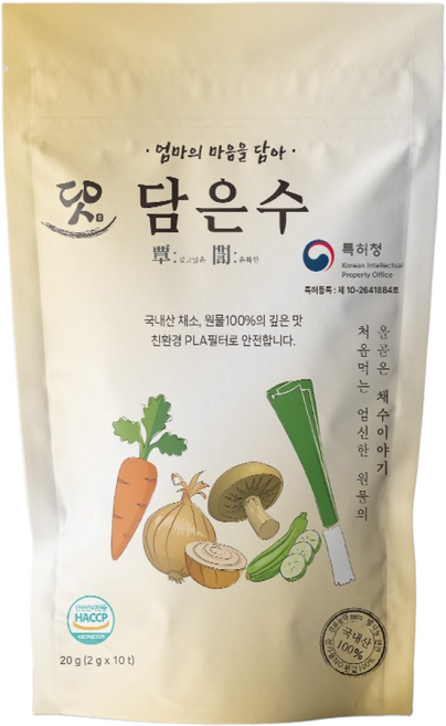 담은수 오리지널 야채수 육수 국내산 100%, 2g, 10개