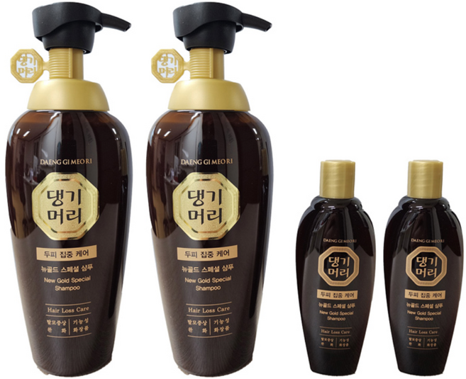 댕기머리 뉴골드 스페셜 샴푸 500ml + 145ml, 2개, 645ml