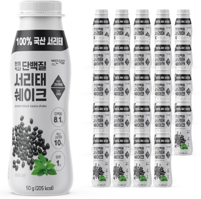비단식당 한끼식사 단백질 서리태쉐이크, 50g, 24개