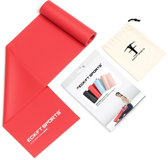 엑피트 라텍스 스트레칭밴드 + 보관가방, 3단계 레드, 1개