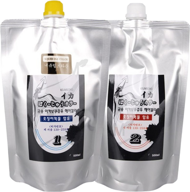 뉴겐/금송 이카보쿠쥬우 헤어 칼라/오징어먹물/500ml, 내추럴브라운, 1개