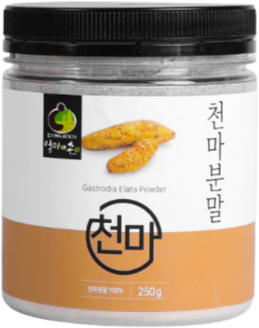 순수 100 % 프리미엄 국내산 무주 천마 분말 가루 무첨가 천 마 국산 대용량 차 티 물 우유 먹는 법 방법 파우더 식사 대용 간편식 선식 무주군 가스트로딘 첨마 요리 재료, 1개, 250g