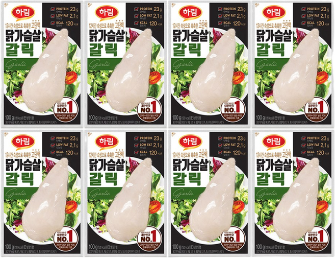 하림 닭가슴살 갈릭 110g x 10개, 100g, 8개