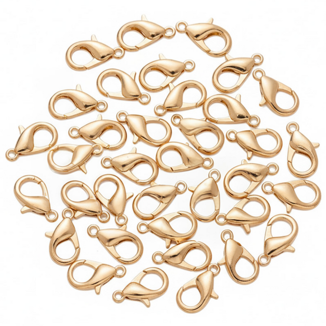 랍스터 고리 연결고리 키링 부자재 14mm, 30개, 라이트골드