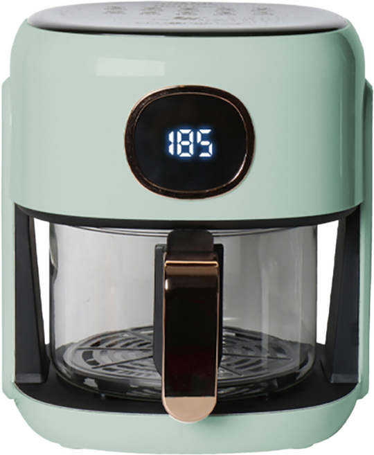 유로파크 내열 글라스 바스켓 디지털 에어프라이어 4리터, 민트, EU-040H